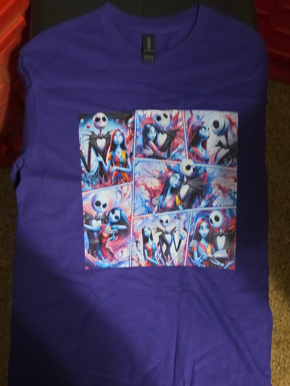 Gildan Purple Kids Short Sleeve Tee with Colorful Comic Panel Print
